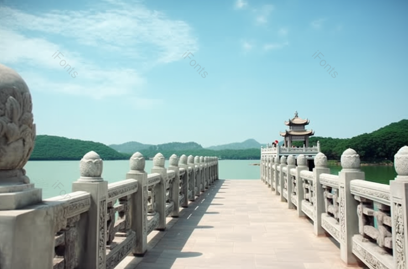 著名景点北京颐和园湖边栏杆雕像摄影图,高清,摄影图,摄影图片,图片大全,摄影图免费下载